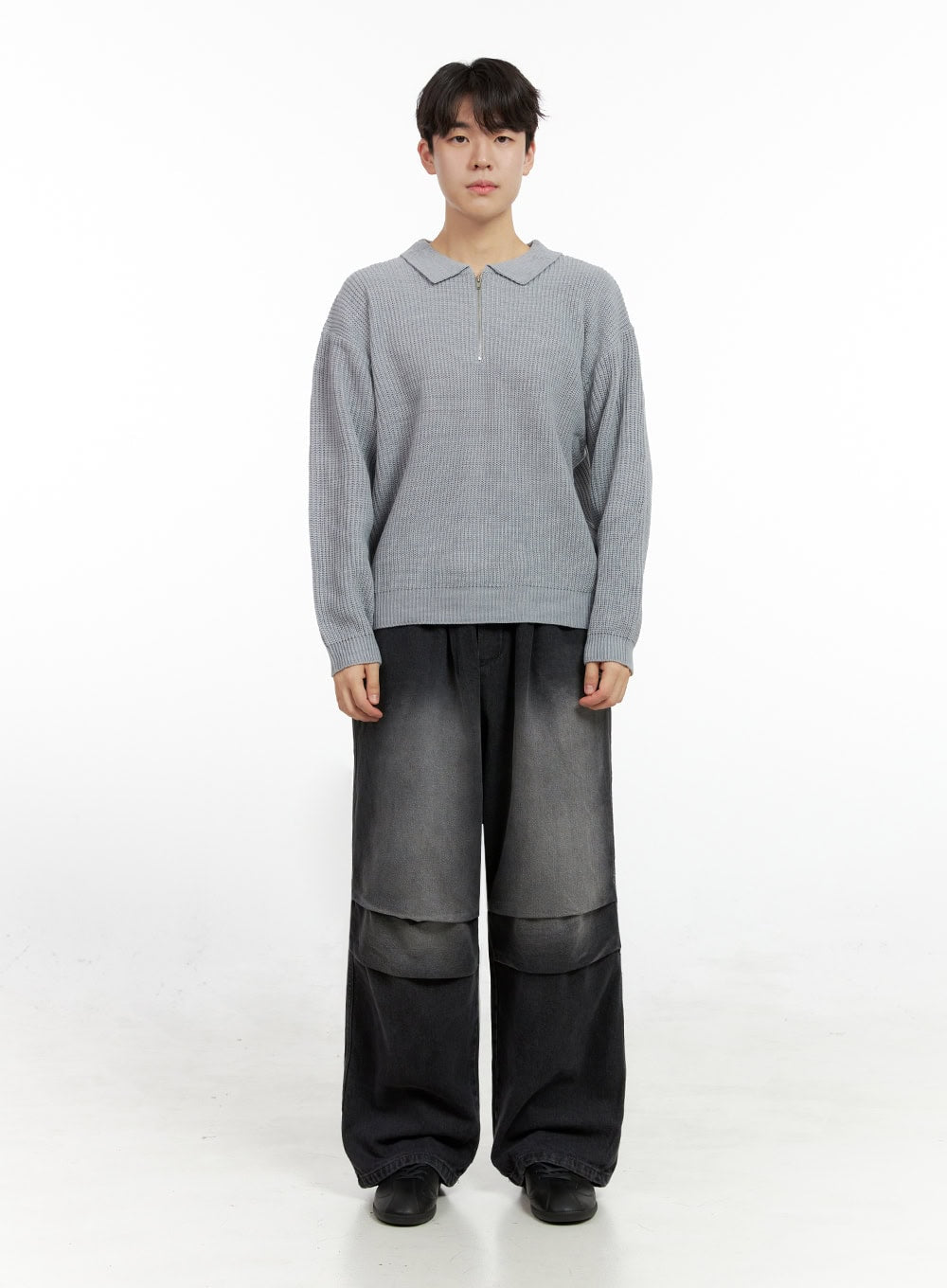 Men's Vintage Pintuck Wide Leg Jeans IN422