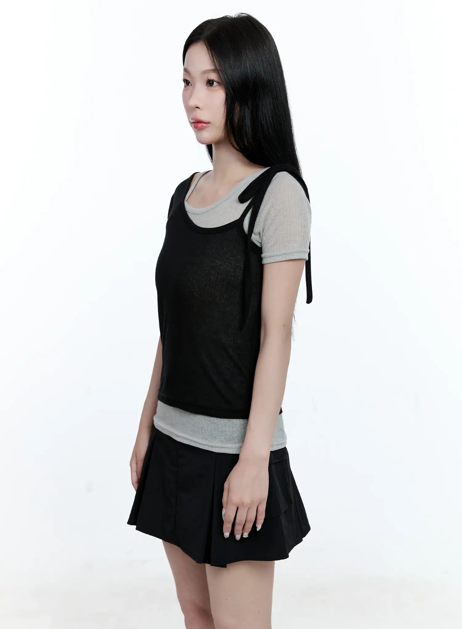 Layered Bow Short-Sleeve Tee CG513