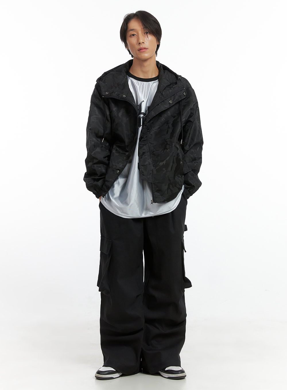 Men's Camo Zip-Up Hooded Jacket IO402