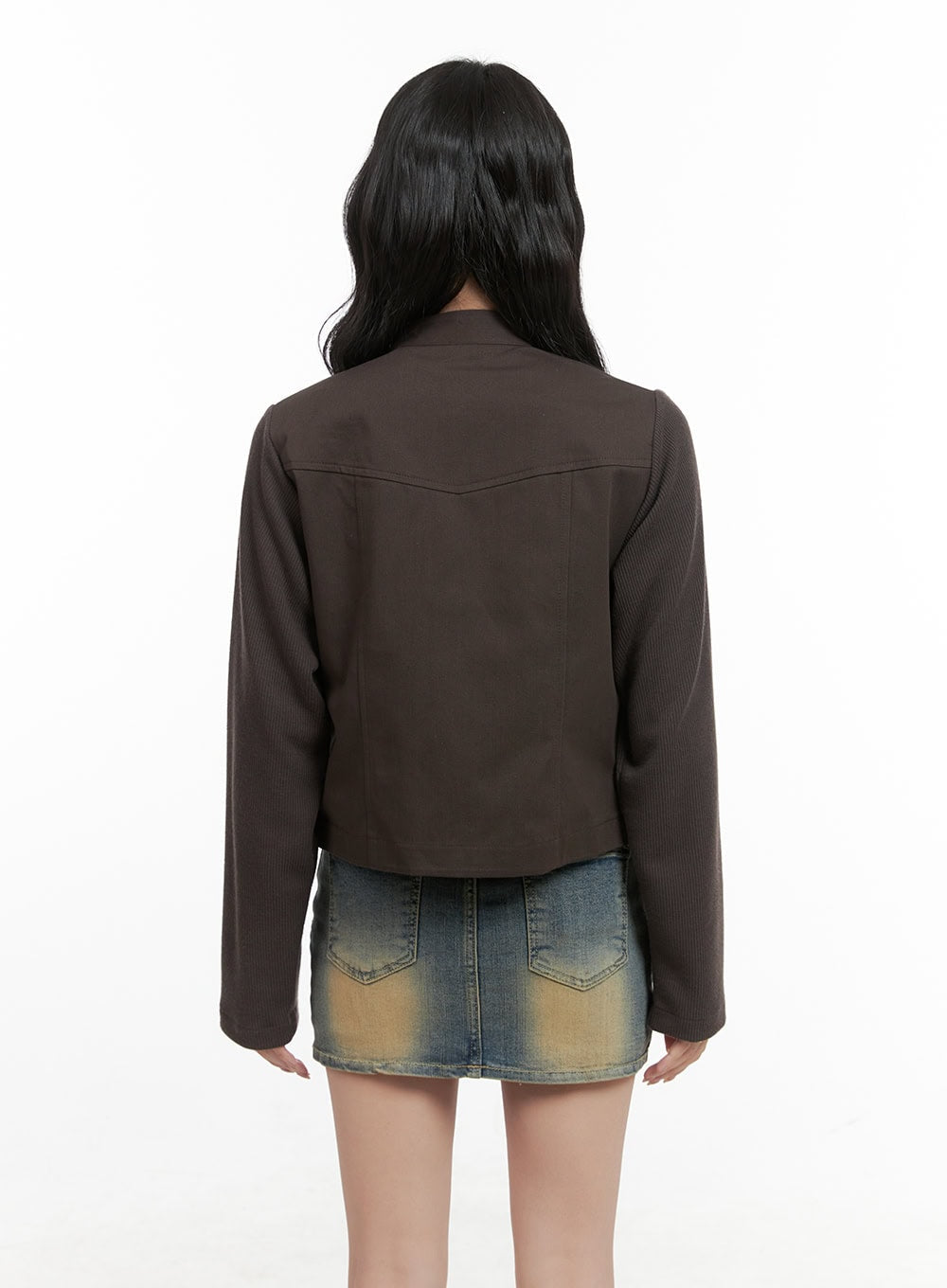 Pocket Zip-Up Solid Jacket CG421