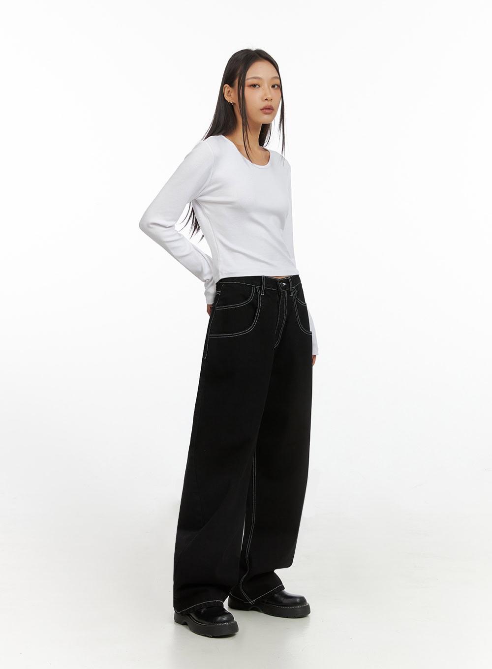 Isis Stitched Wide Jeans IS427