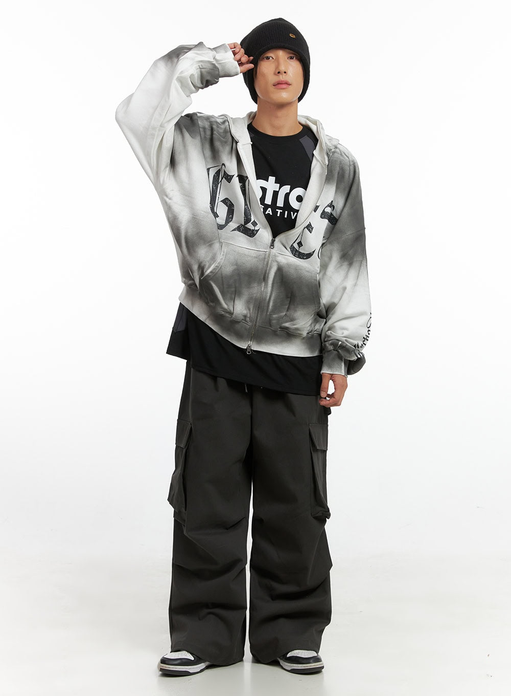 Men's Faded Zip Up Hoodie IO417