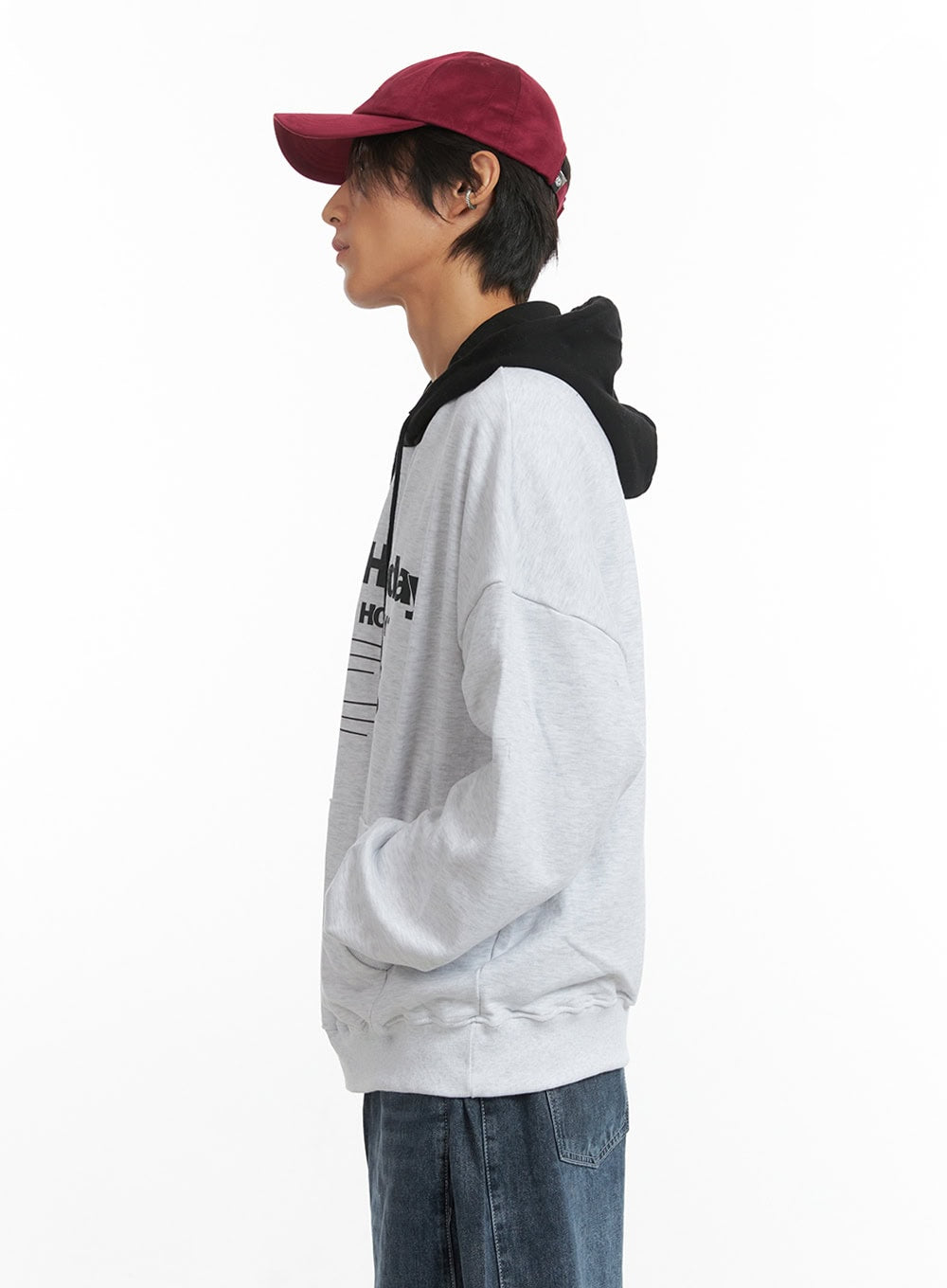 Men's Mixed Color Graphic Hoodie Sweatshirt IO402