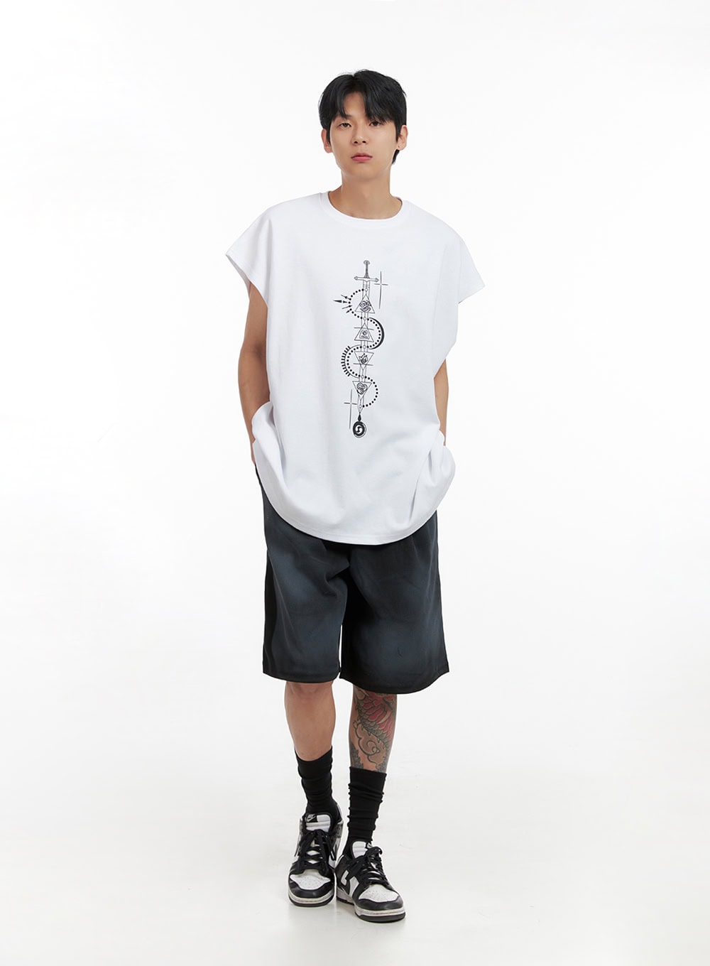 Men's Oversize Graphic Sleeveless IL403