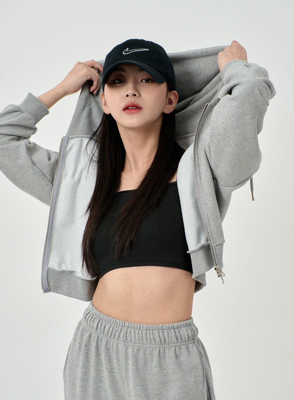 Lewkin Soft Basic Two Way Hoodie Zip Up C1210