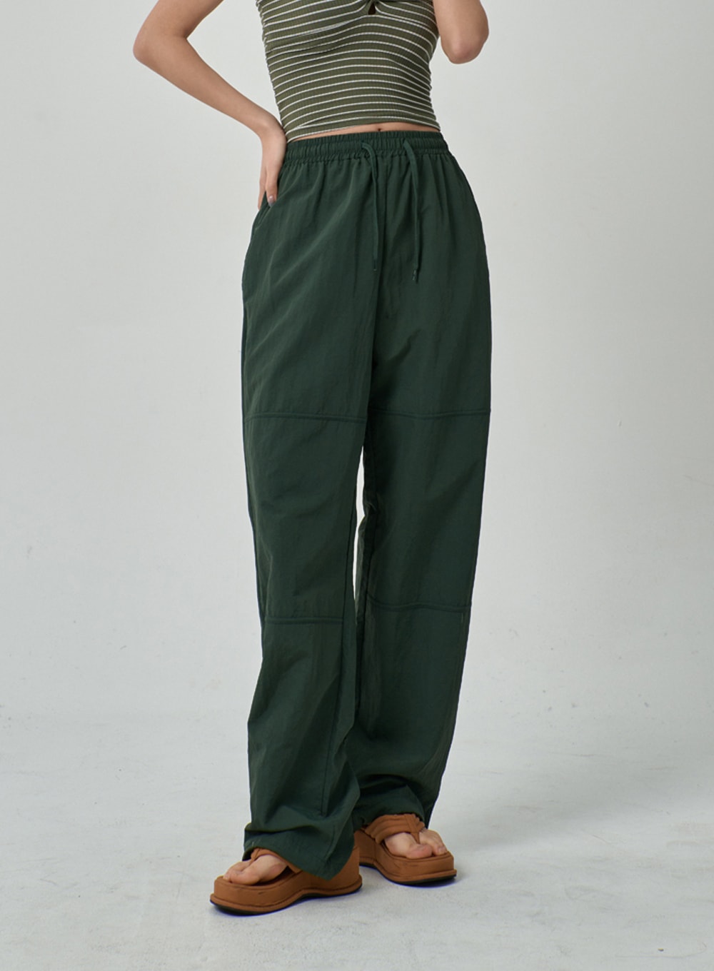 Drawstring Baggy Track Pants IF309