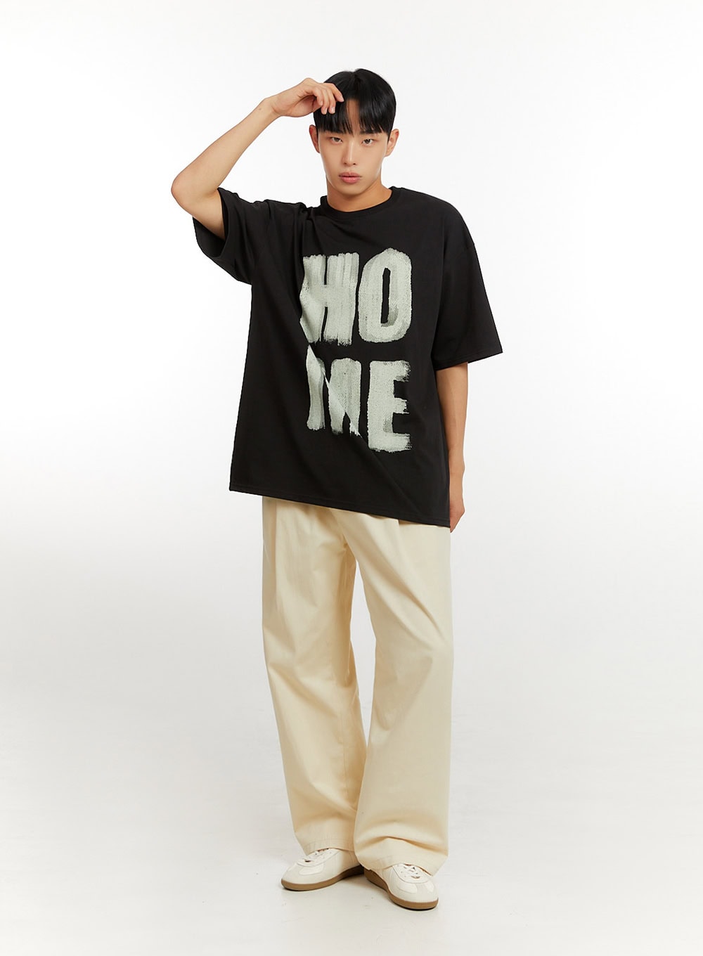 Men's Cotton Lettering Oversize T-Shirt IU426