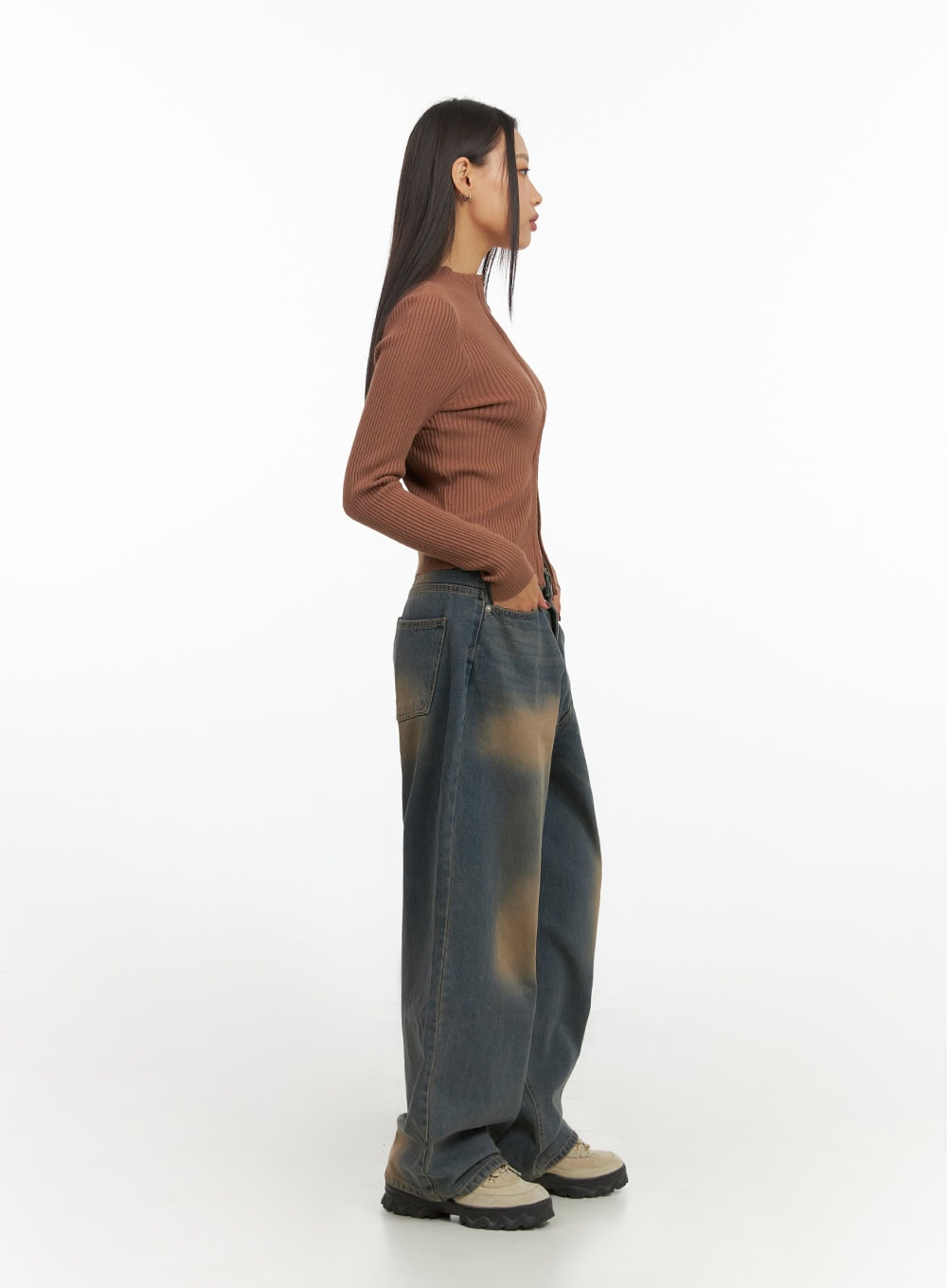 Esme Wide Washed Denim Jeans IS427