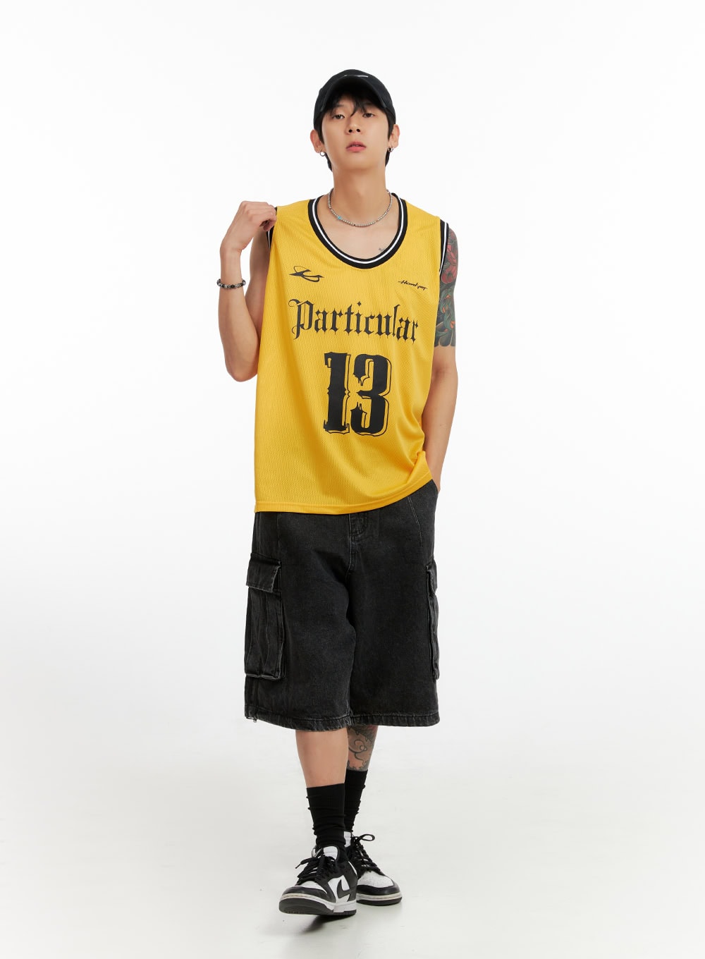 Men's Lettering Loose Fit Sleeveless T-Shirt IG402