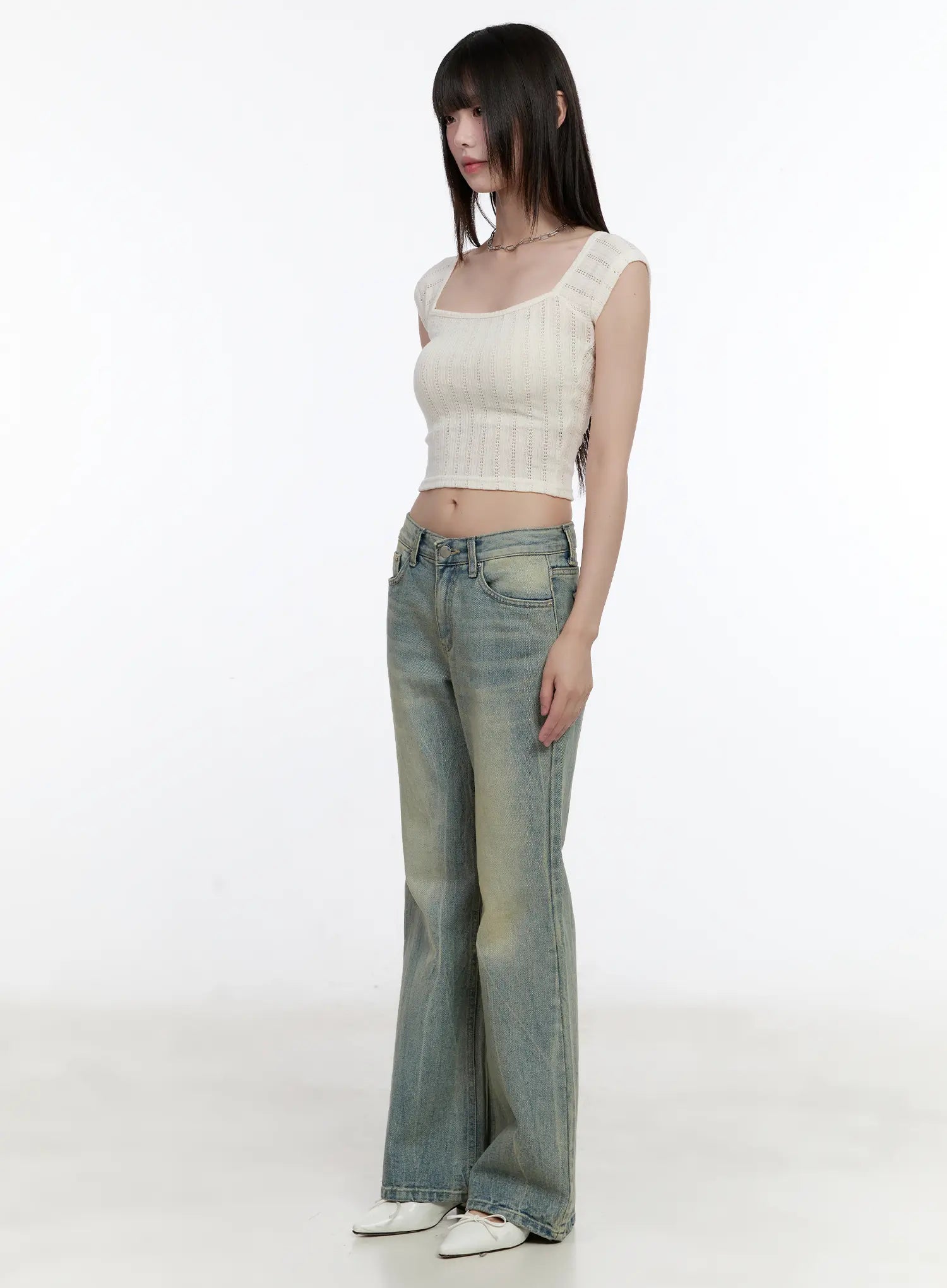 Roa Vintage Blue Flared Denim Jeans CL504