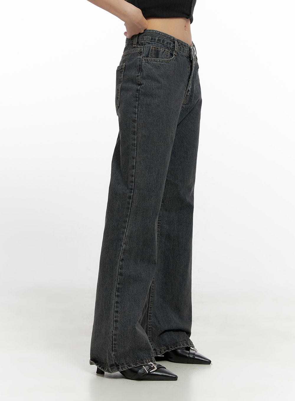 Trina Washed Cotton Flared Jeans CN419