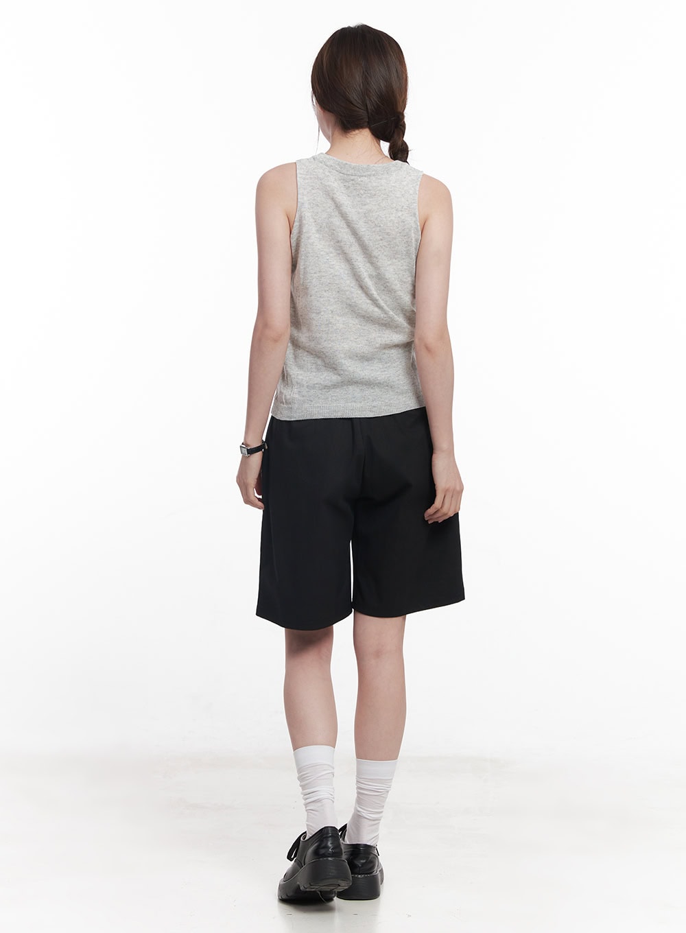 Cotton Pintuck Wide-Fit Shorts CY519