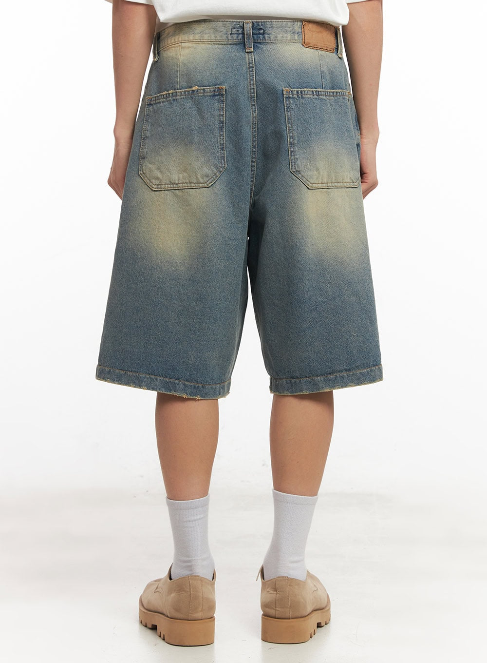 Men's Washed Wide-Fit Jorts IA518