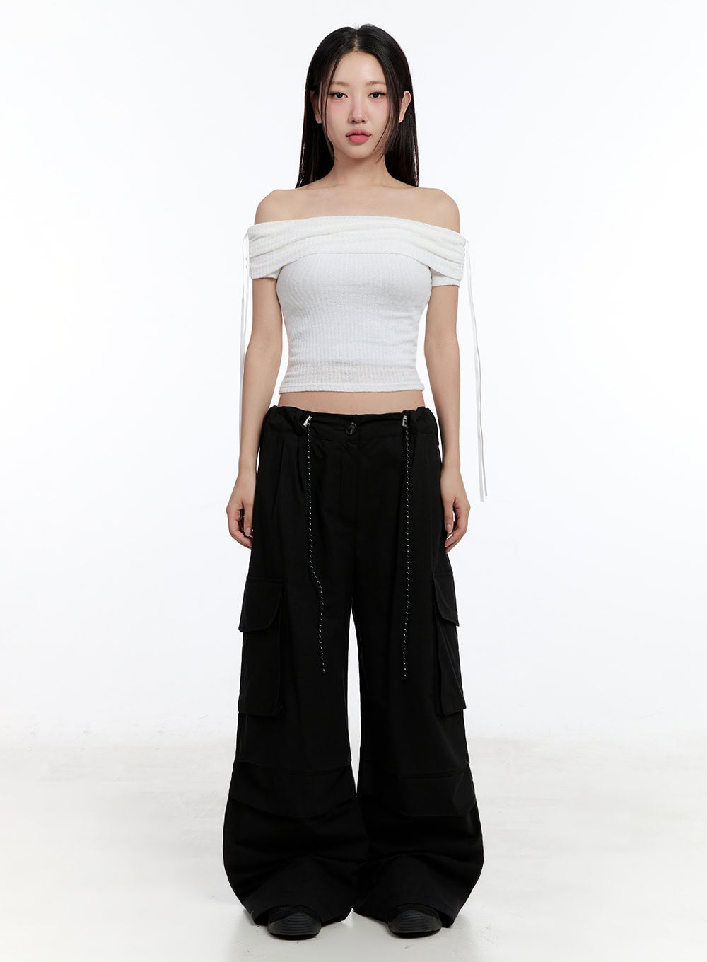 Pintuck Wide-Leg Pants IU509