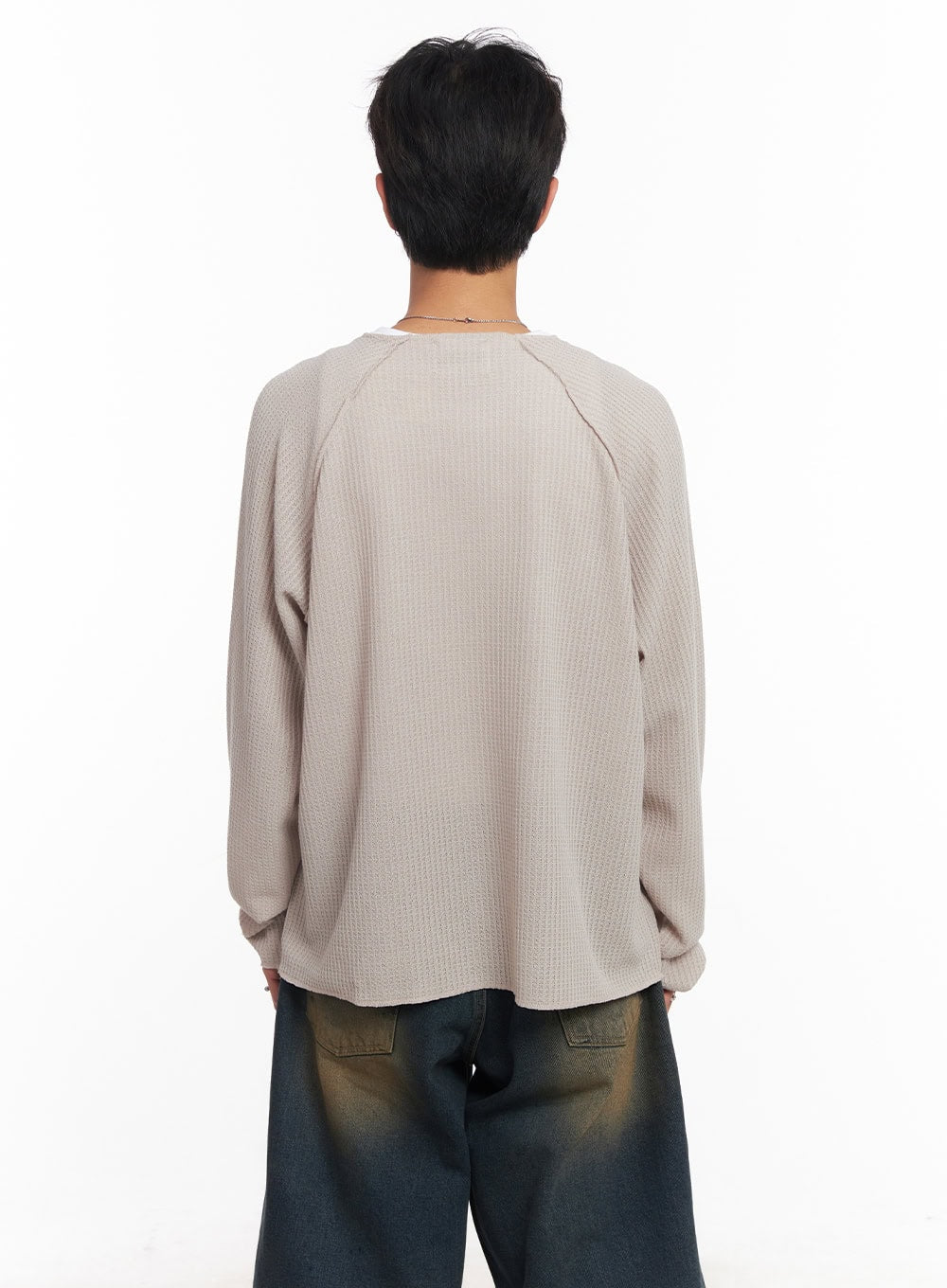 Men's Ribbed Graphic Raglan Sweatshirt IY508