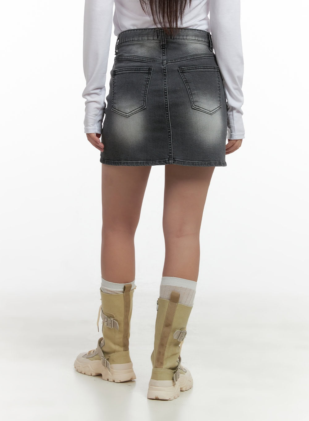 White Washed Denim Mini Skirt CO404