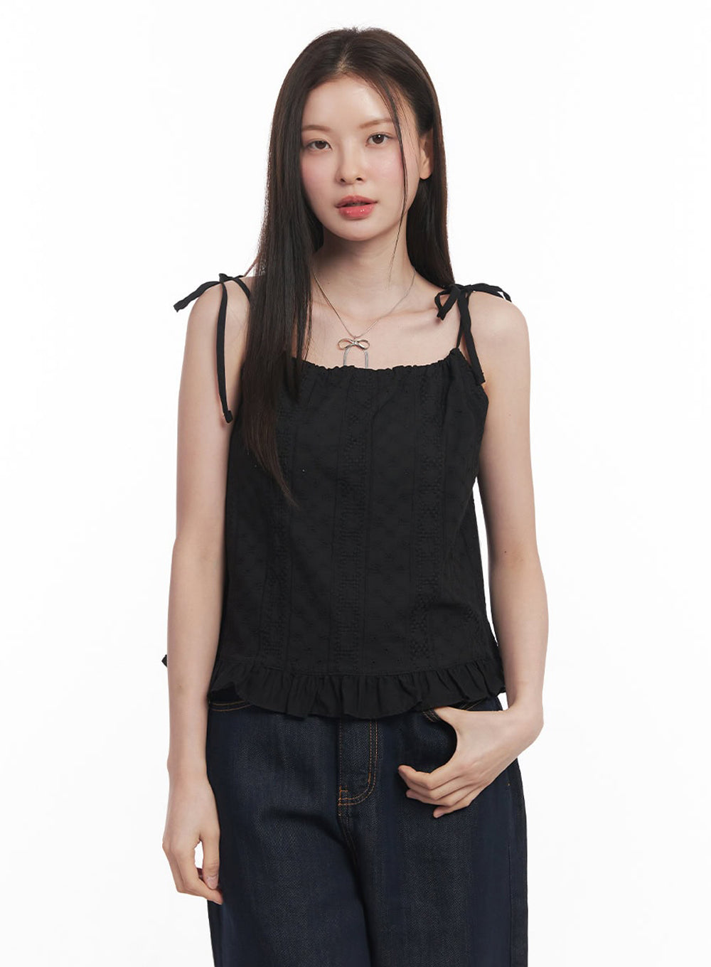 Frill Lace Ribbon Cami Top IY509