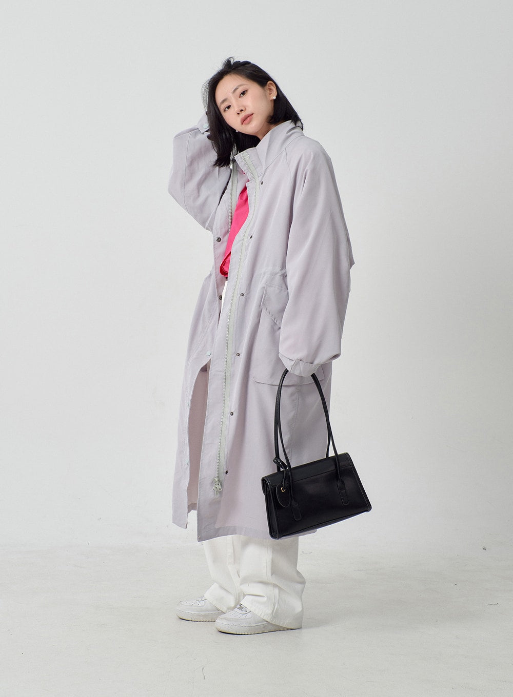 Pocket Oversized Zip-Up Coat OF301