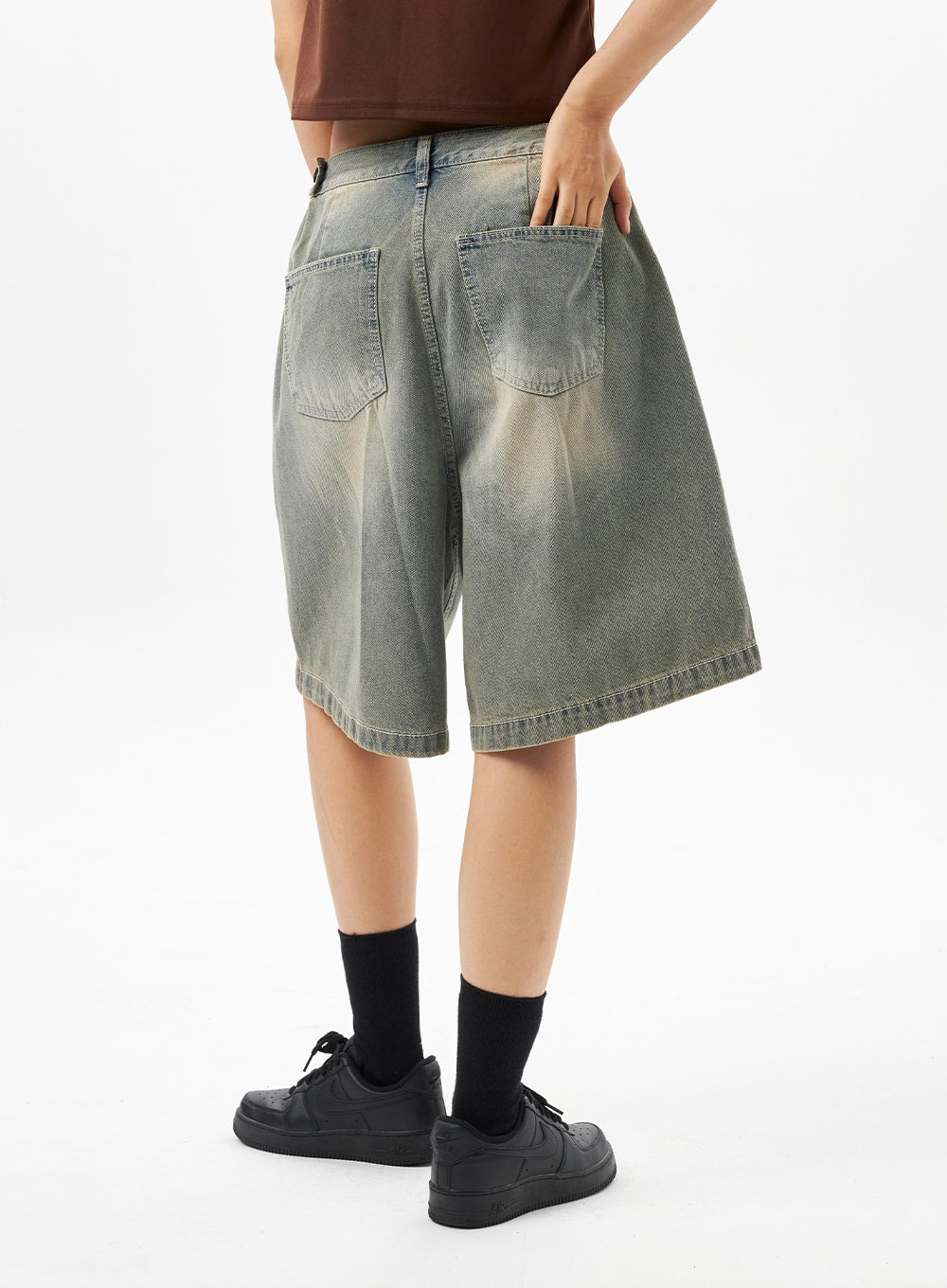 Low Rise Denim Bermuda Pants CU316