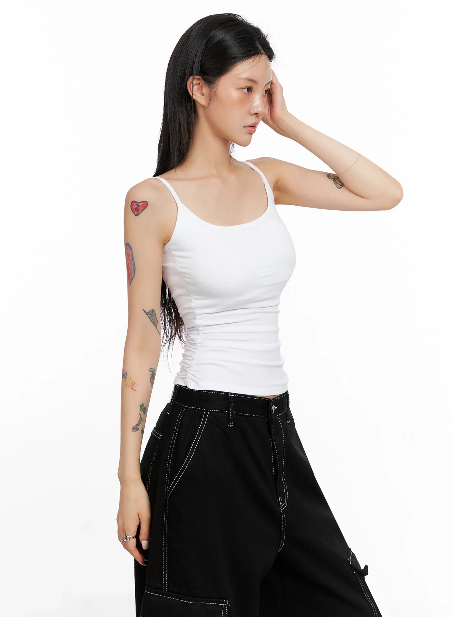 Ruche Detail Tank Top IS515