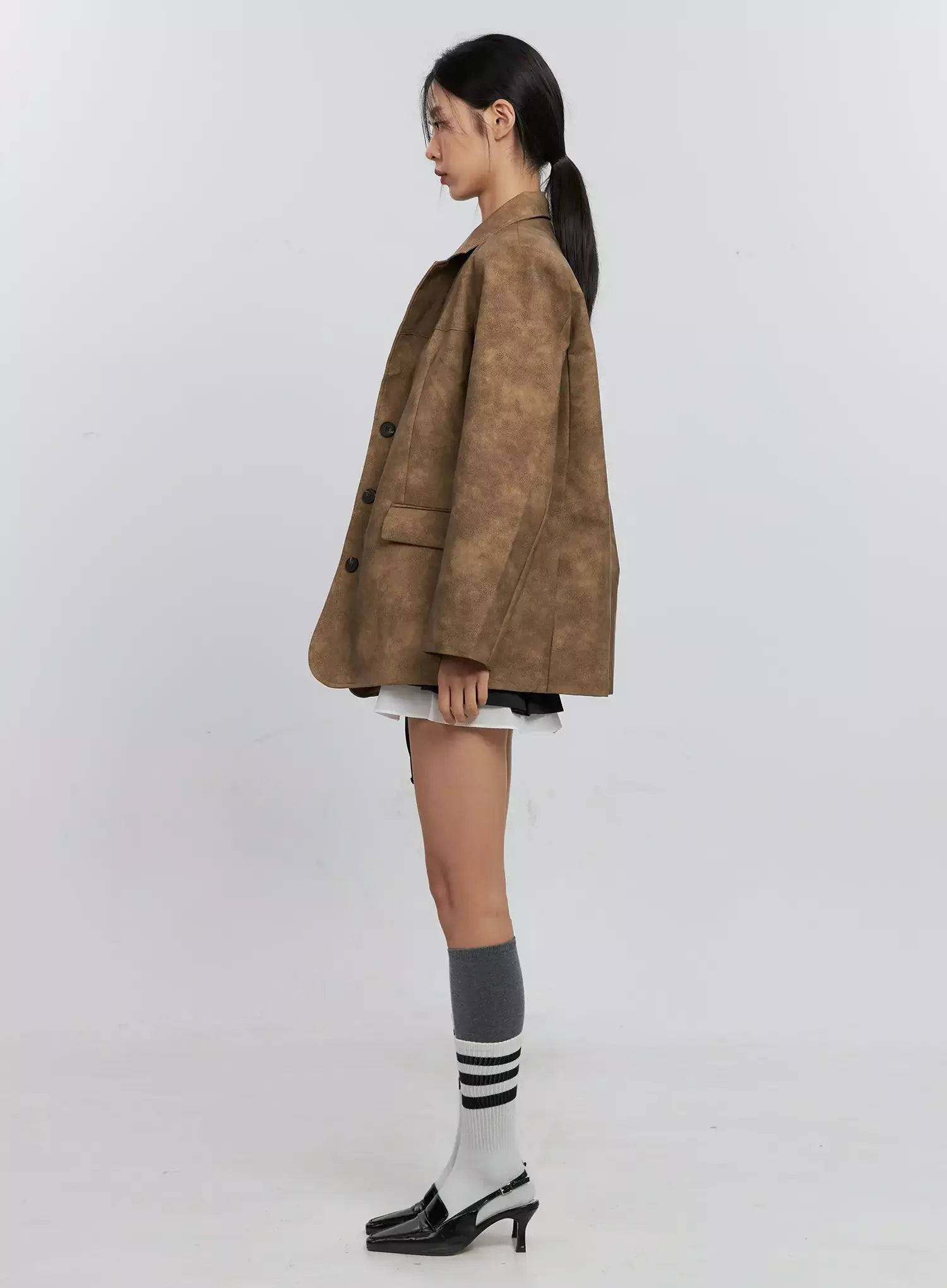 Matte Faux-Leather Jacket IS516