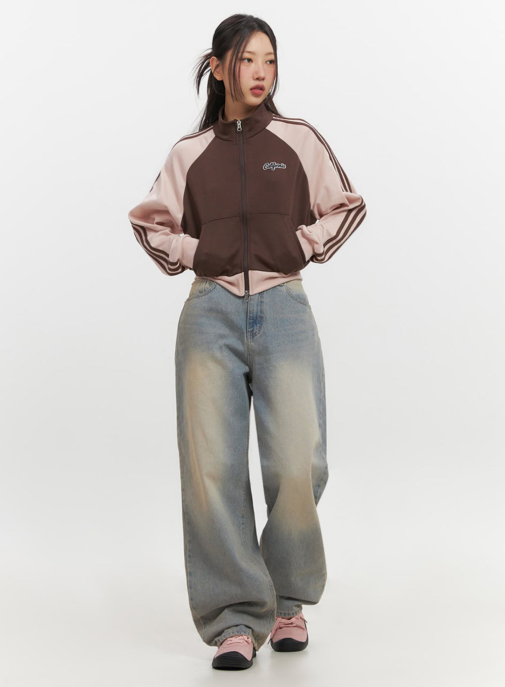 Kyla Washed Wide-Leg Baggy Jeans IF511