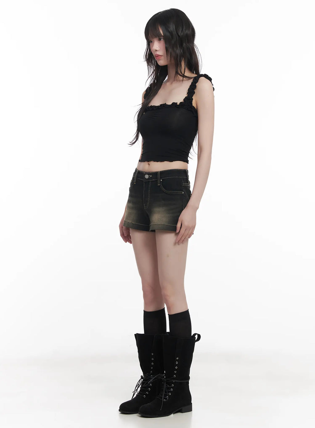 Frill Cropped Tank Top CU520