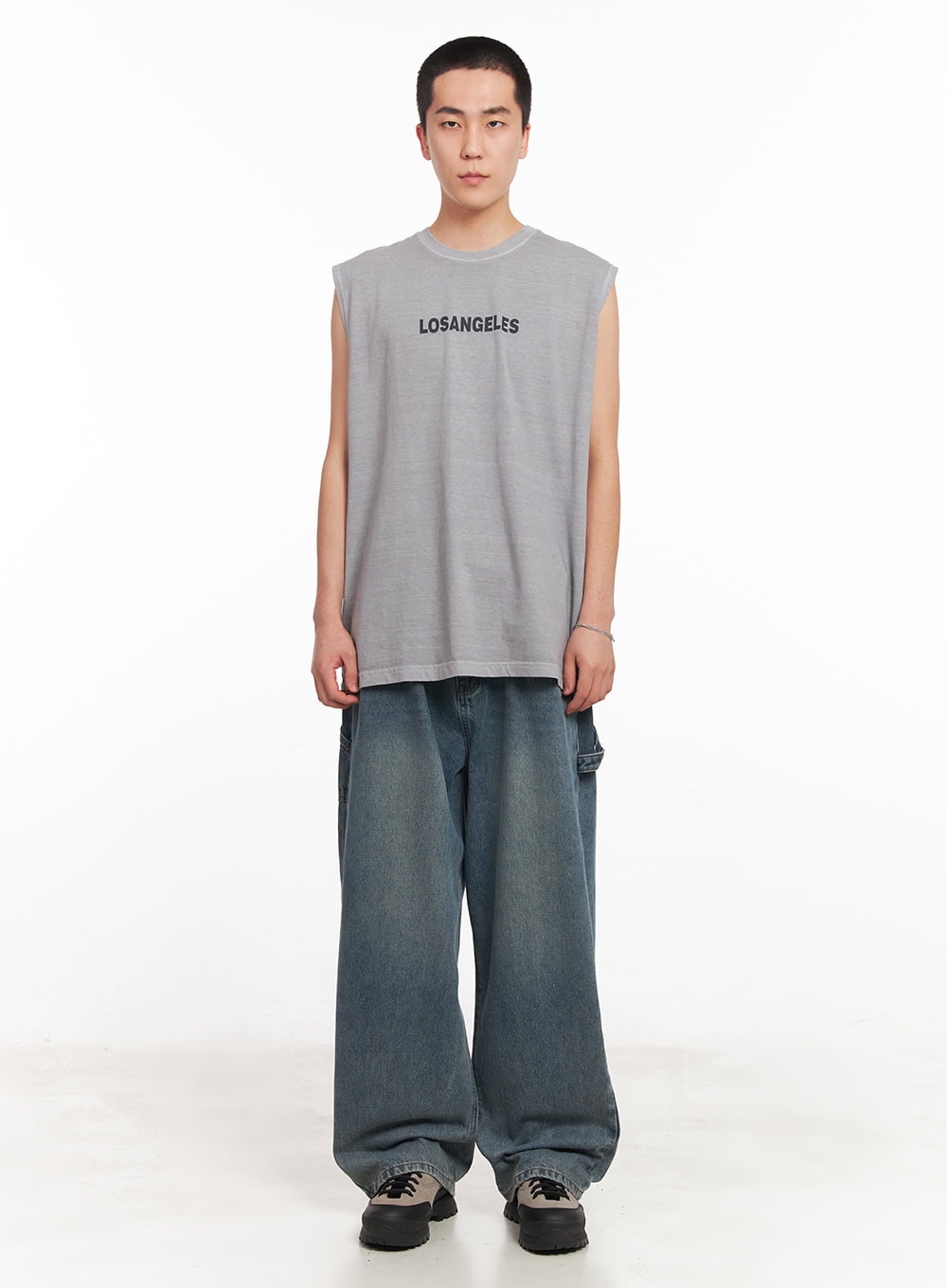 Men's Los Angeles Graphic Loose-Fit Sleeveless Shirt IY506