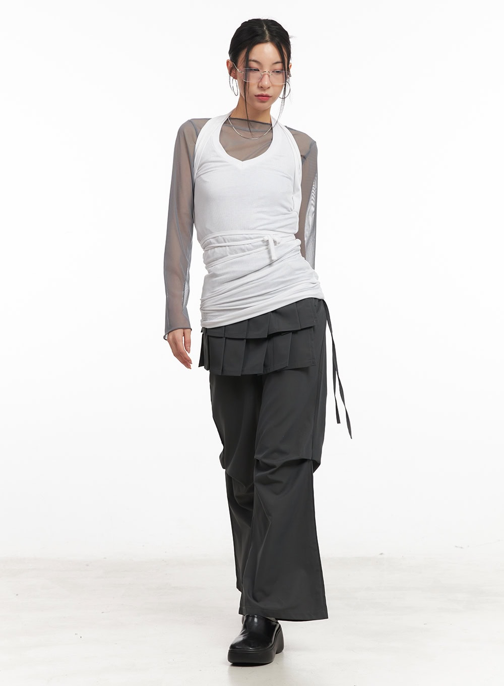 Halter-Neck Wrap Tank Top CM503