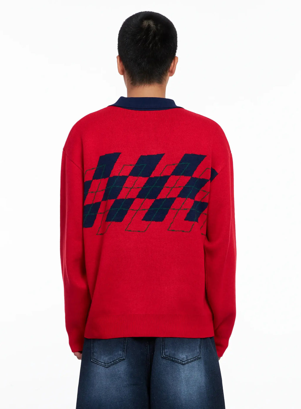 Men's Argyle Henley Knit IS510