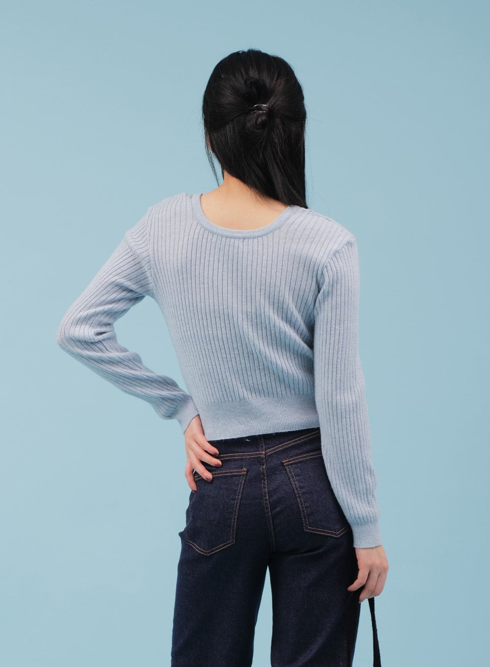 Ribbed Cropped Knit Top CM17