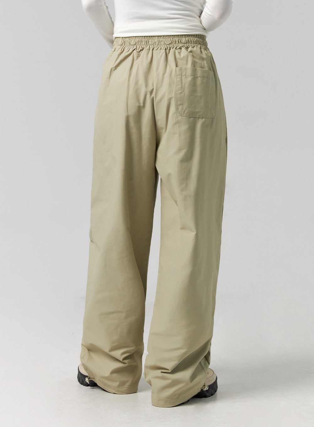 Elastic Waist Nylon Wide-Leg Pants CG329