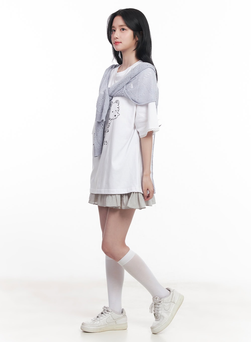 Frill Lace Flare Mini Skirt CY526