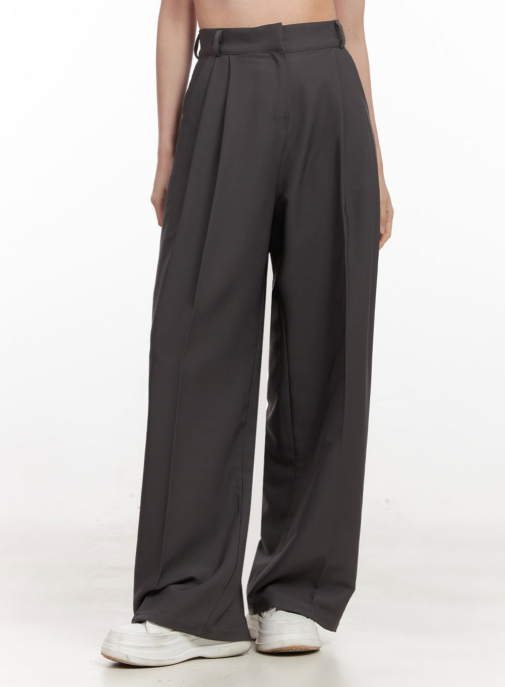 Classic Pintuck Wide-Fit Slacks IJ527
