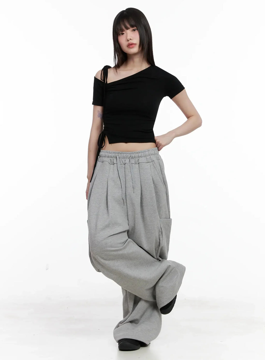 Casual Wide-Leg Cargo Sweatpants IL531