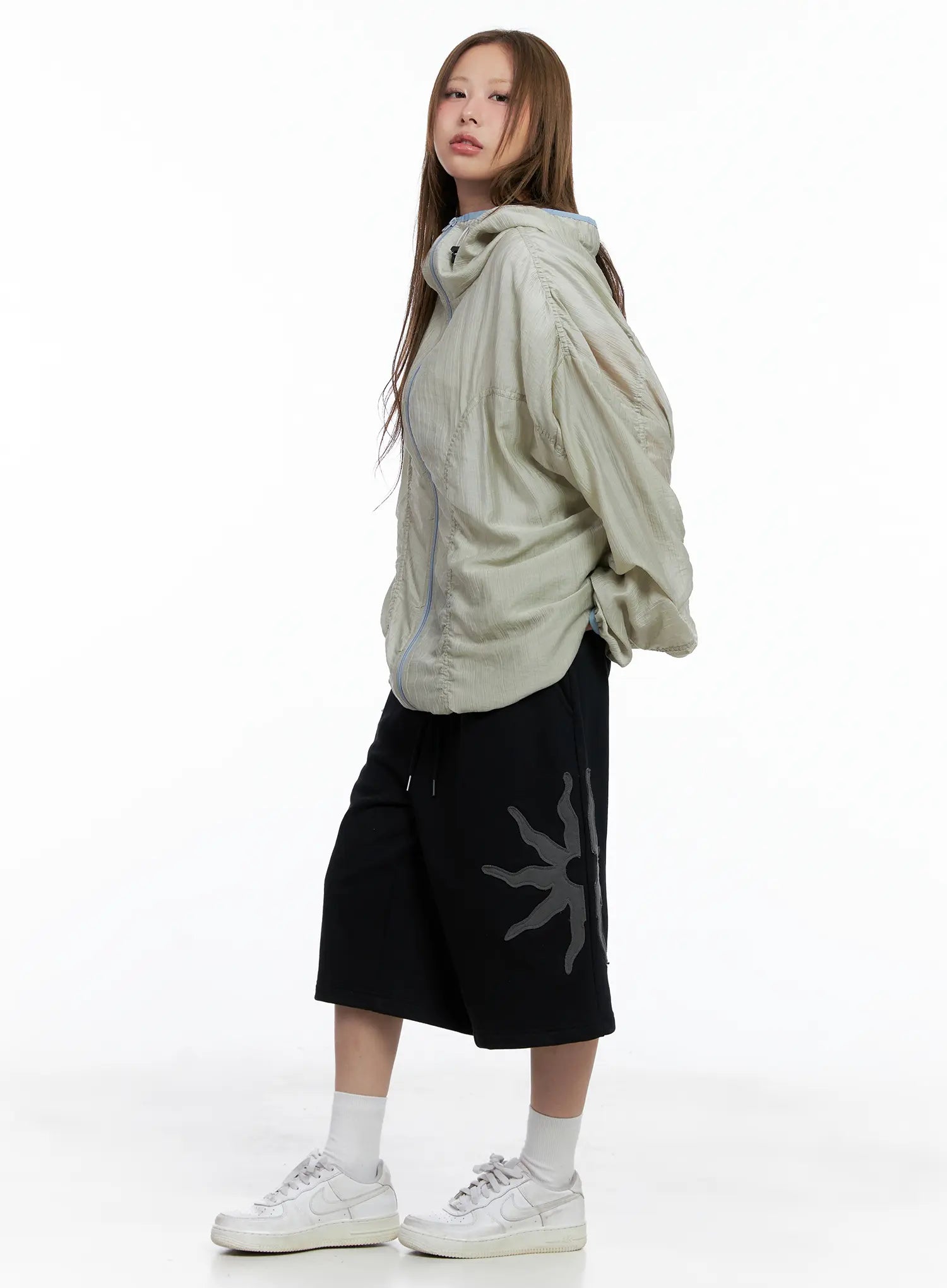 Oversized Ruched Windbreaker CL511