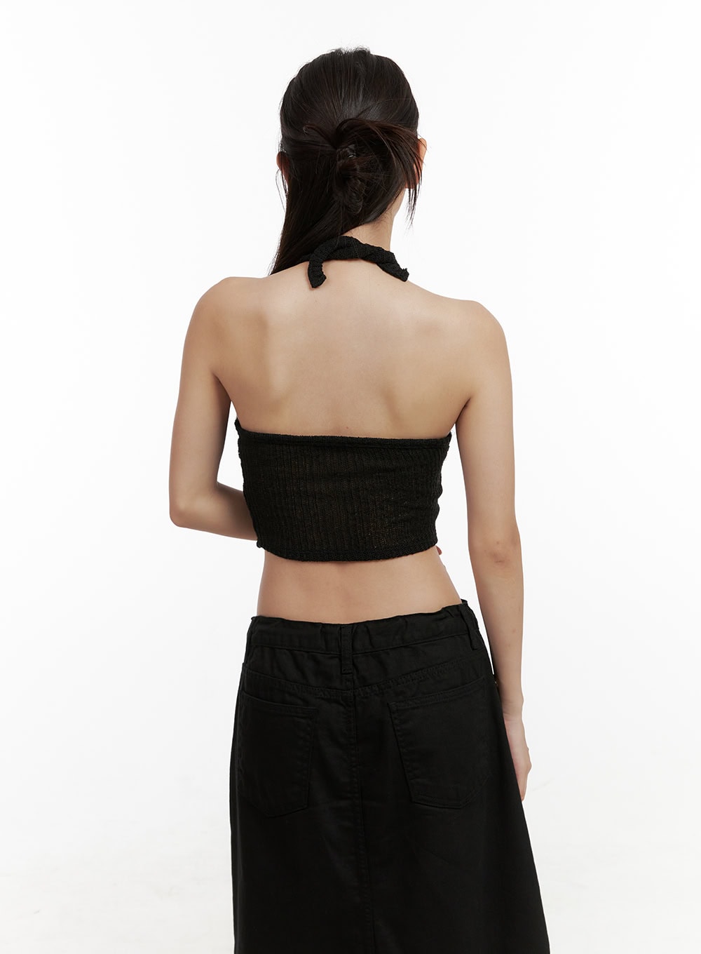 Asymmetrical Halter Crop Top CL431