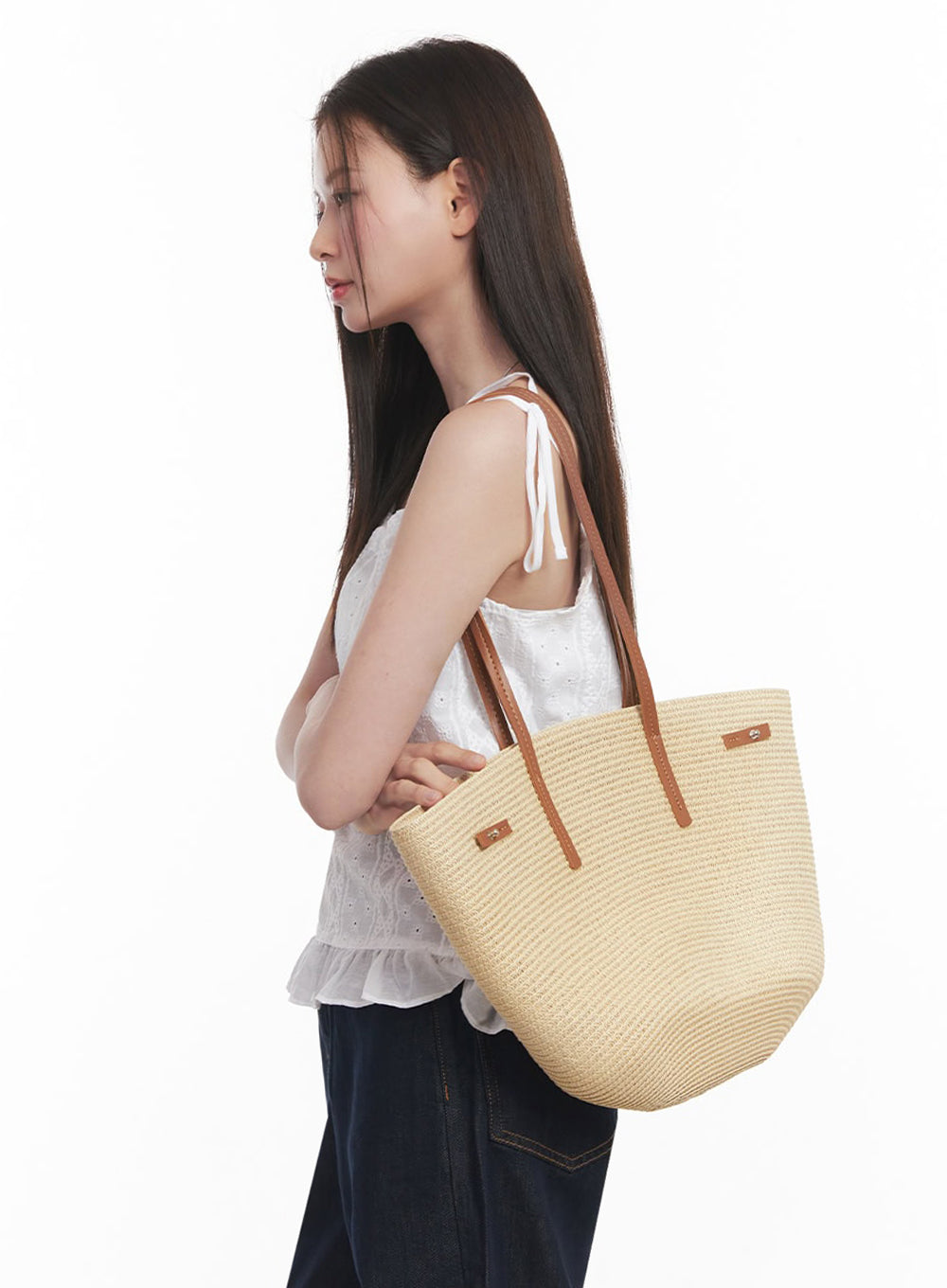 Rattan Tote Shoulder Bag IY509