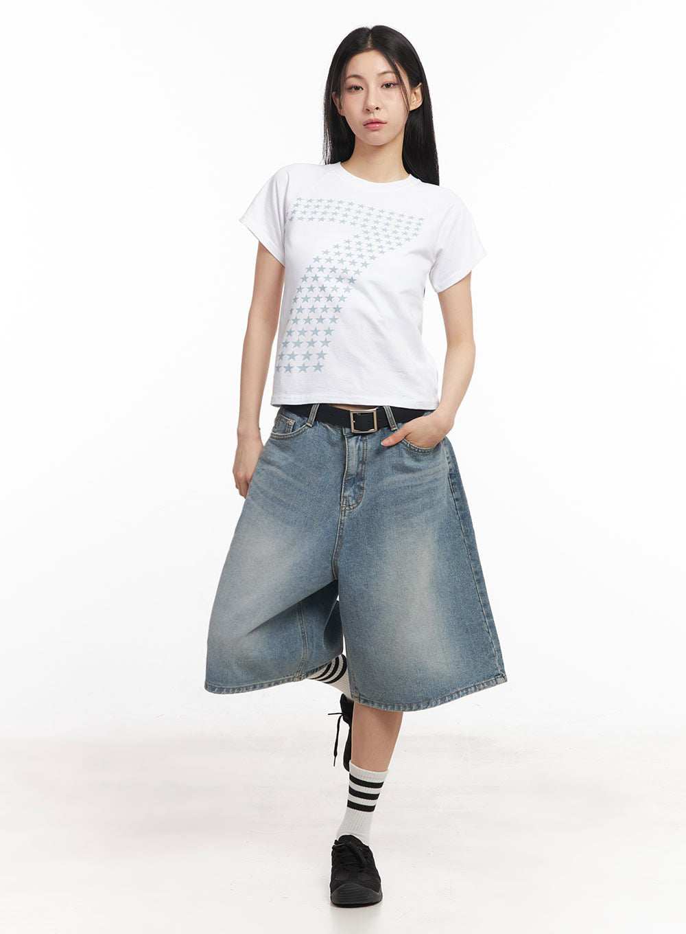 Washed Baggy Jorts IY529