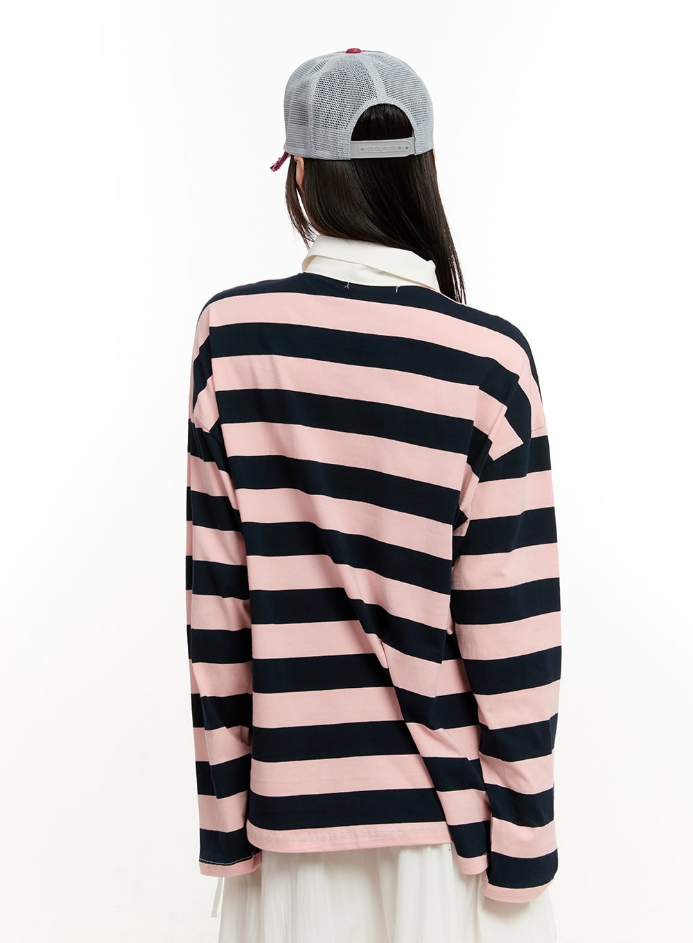 Striped Long Sleeve Polo Shirt CM514