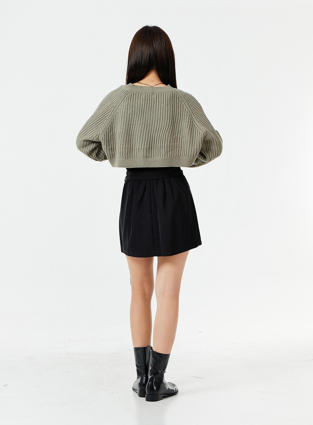 Double Belt Strap Mini Skirt OS05