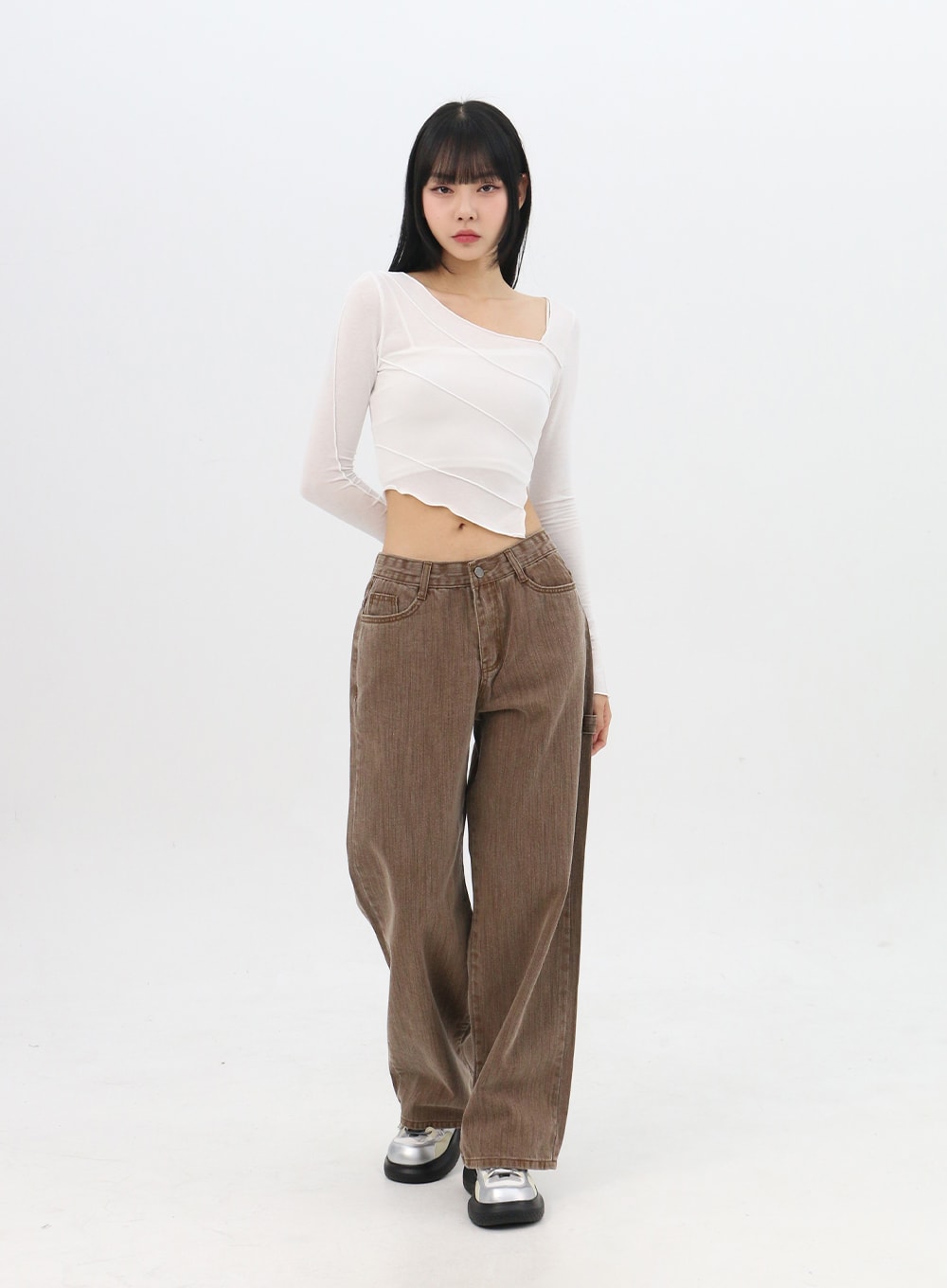 Slim Fit Long Sleeve Crop Tee IN310