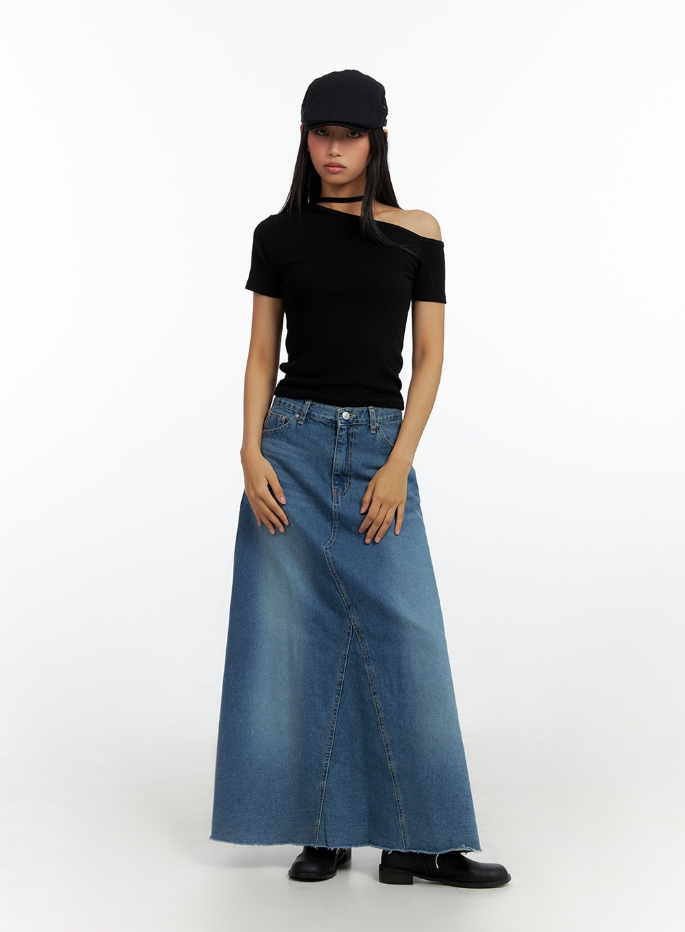 Maxi Flare Denim Skirt IL419