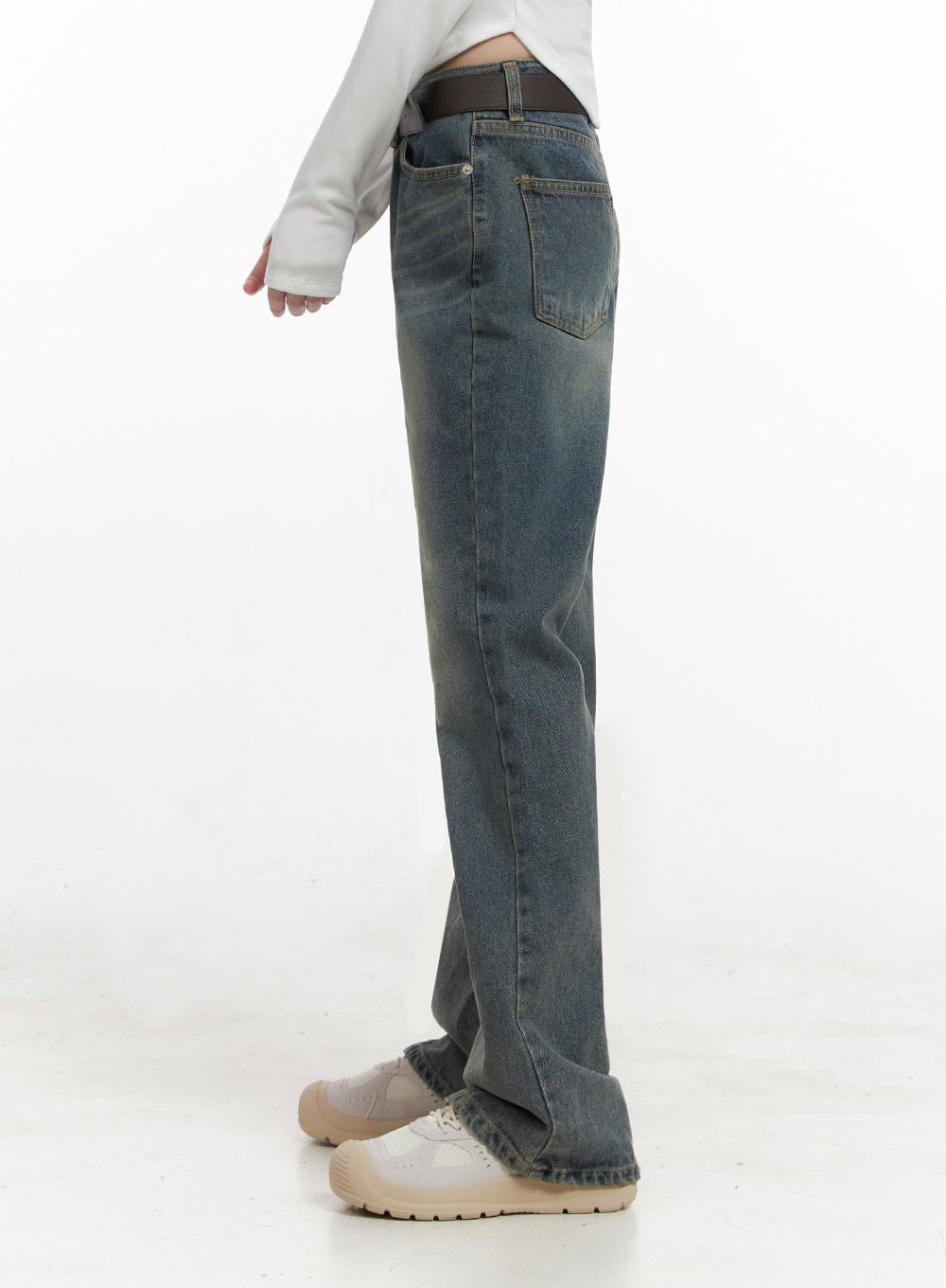 Asher Slimline Washed Bootcut Jeans ID402