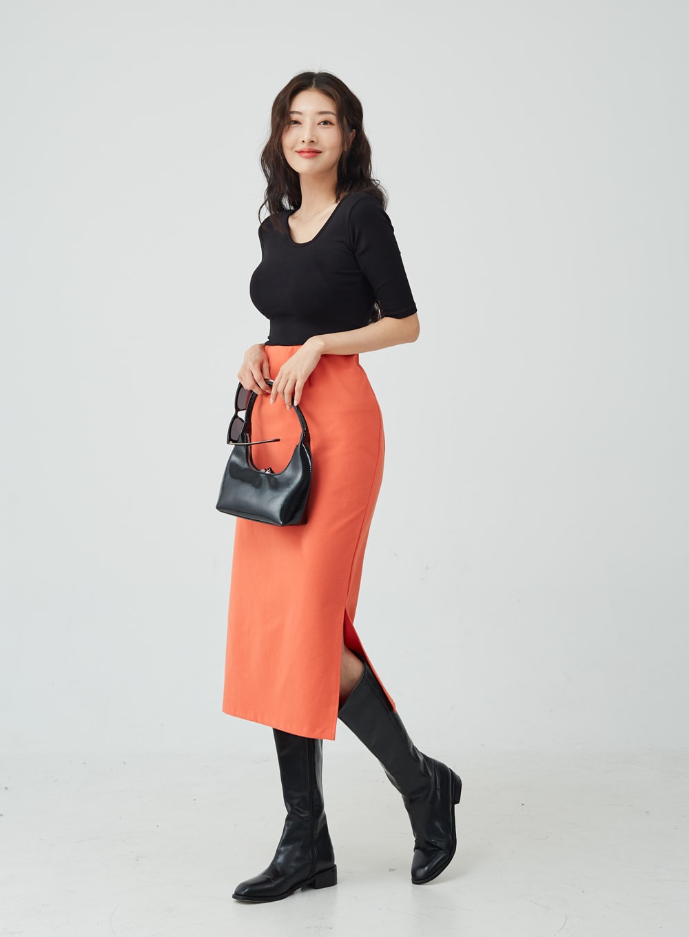 Side Slit H-Line Skirt IU26