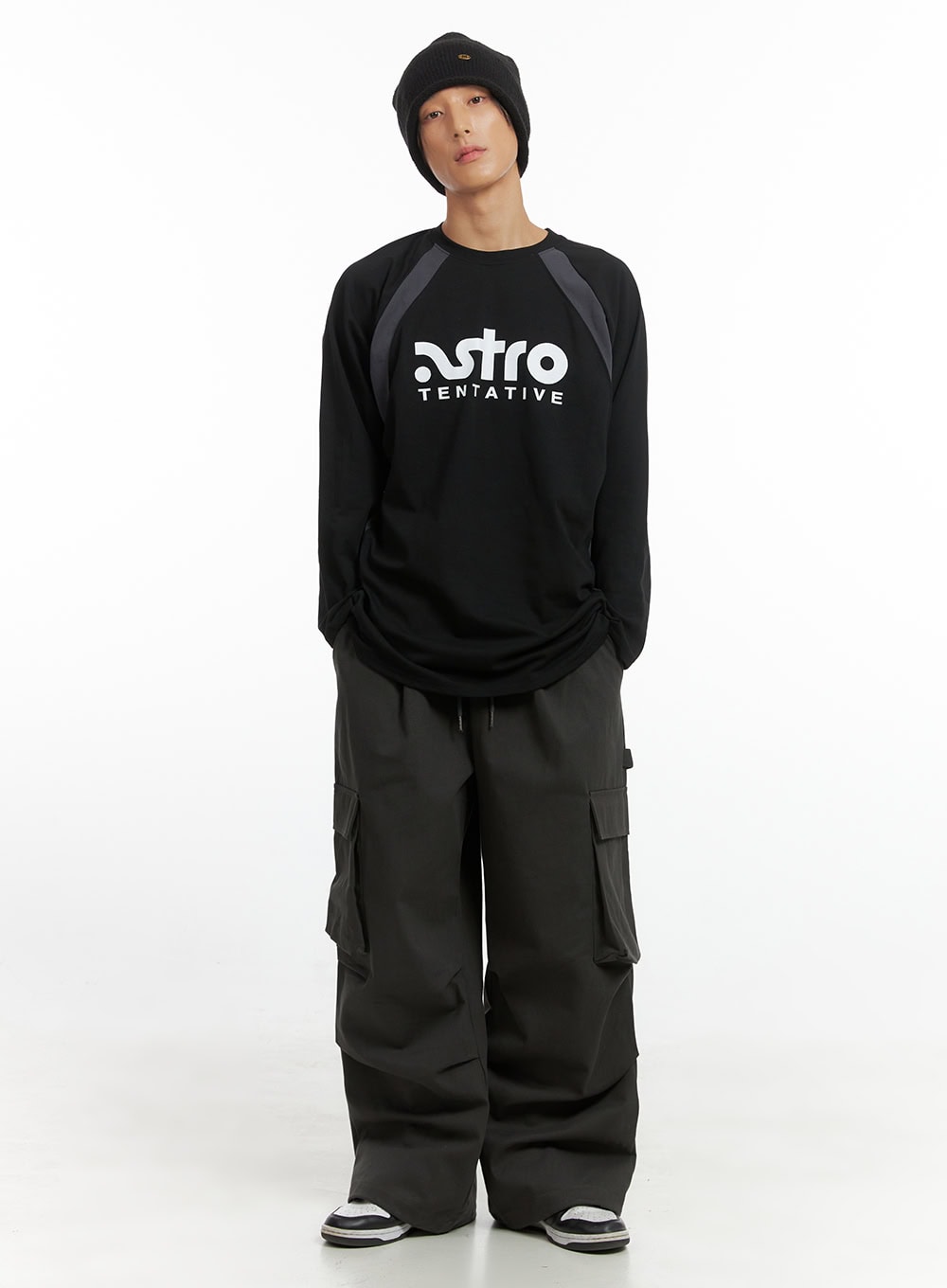 Men's Letter Print Long Sleeve Shirt IO417