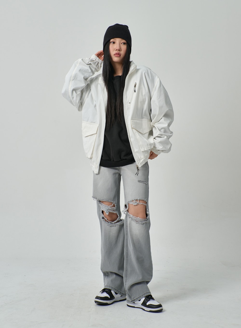 Oversized Zip-Up Jacket IF316