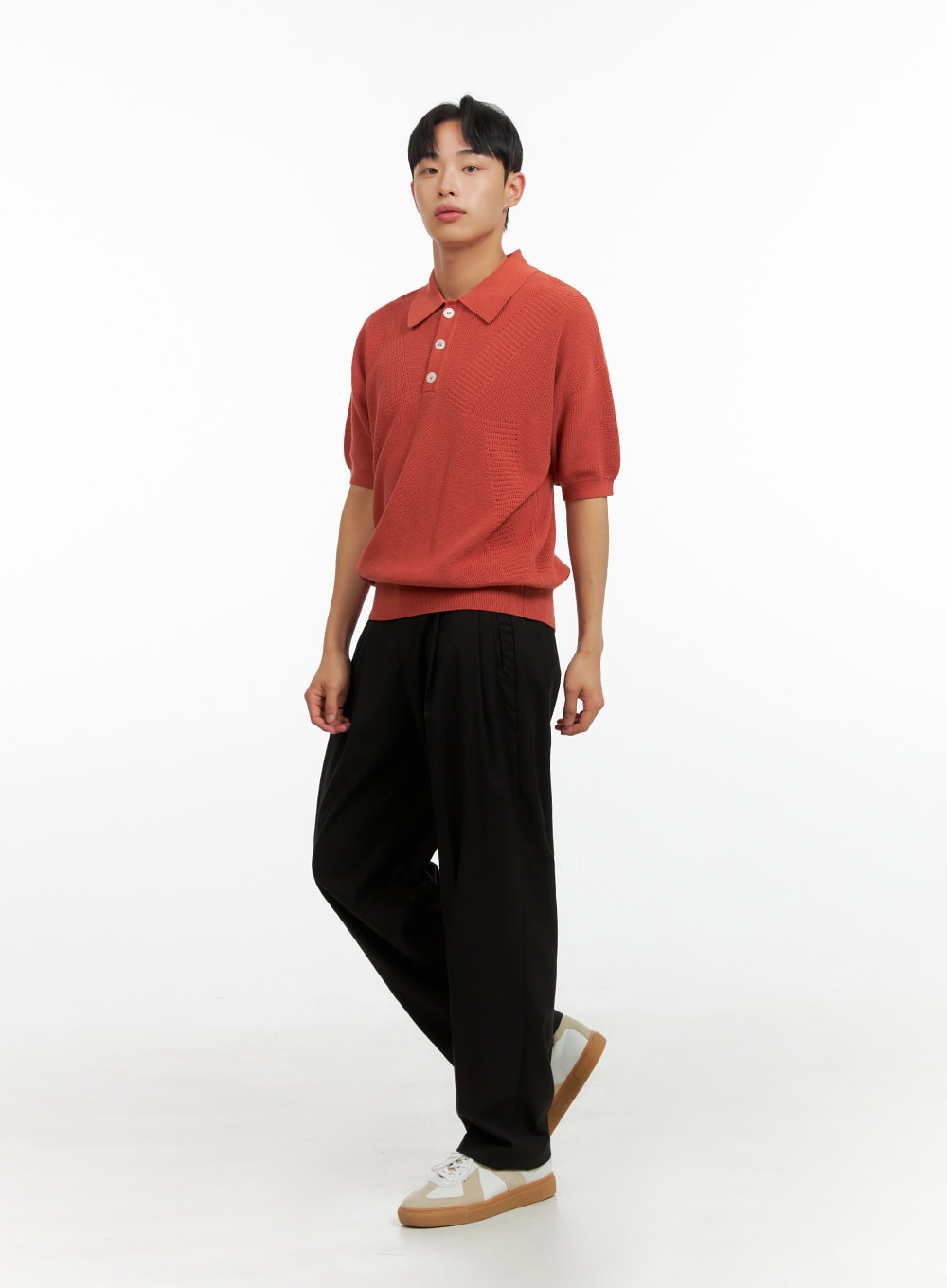 Men's Cotton Collar Buttoned T-Shirt IU414