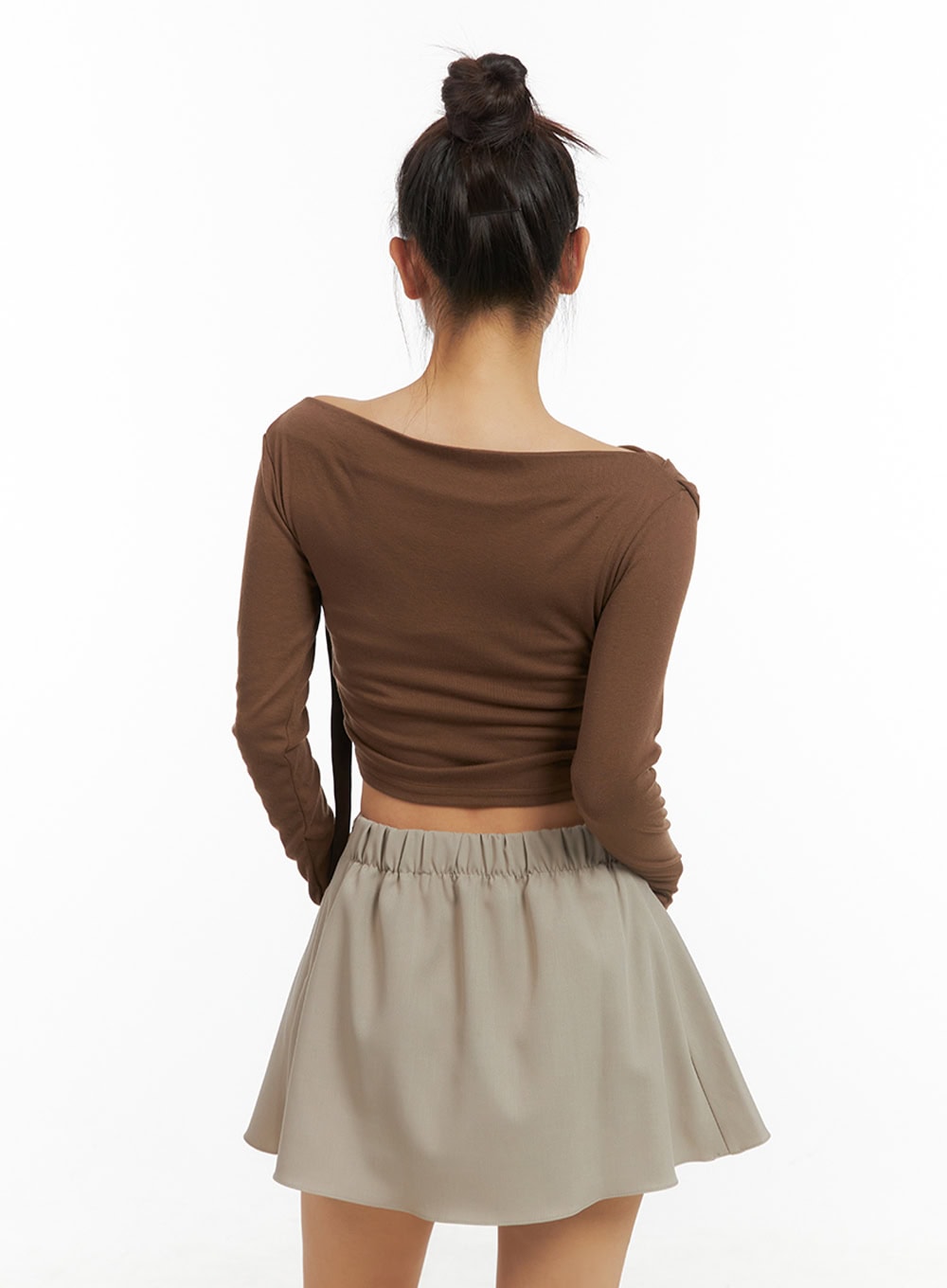 Ribbon Asymmetrical Slit Top IS402