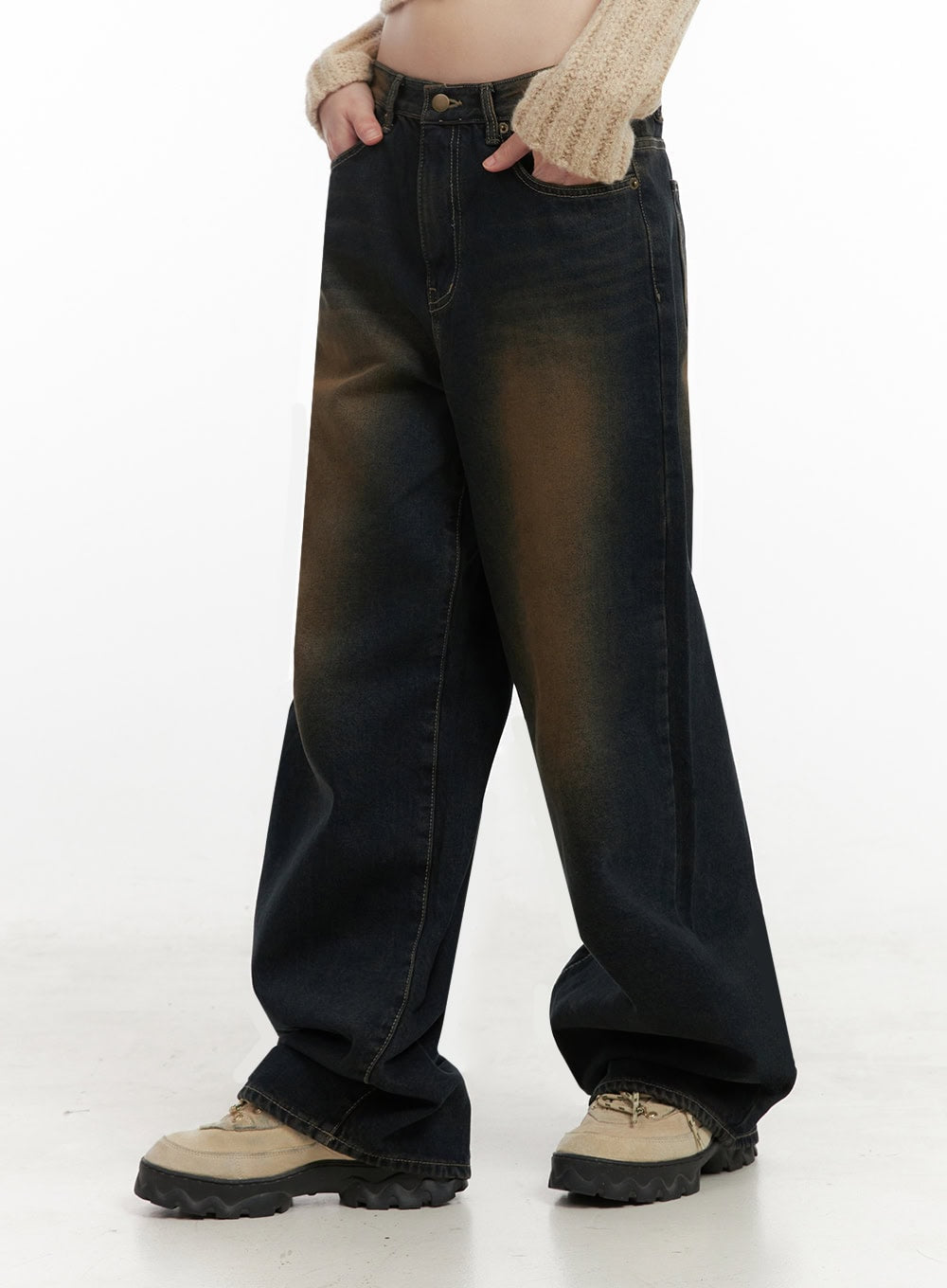 Alexia Washed Denim Wide-Leg Jeans ID402